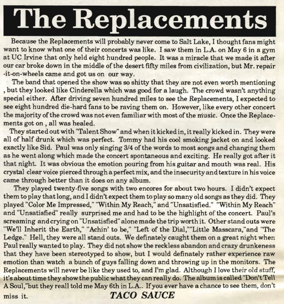 Concert Review: The Replacements